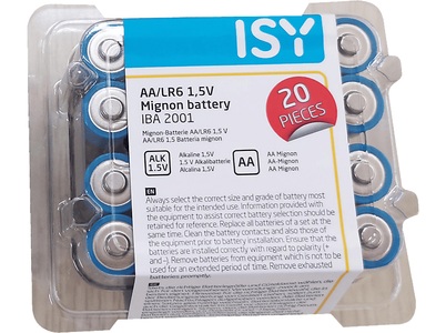 ISY, ISY Iba-2001 AA 20Pcs - Batterie (Blau), ISY Iba-2001 AA 20Pcs - Batterie (Blau)