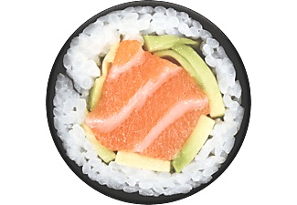POPSOCKETS, Popsockets 800988 Salmon Roll - Handy Griff und Ständer (Weiss/Rosarot), 