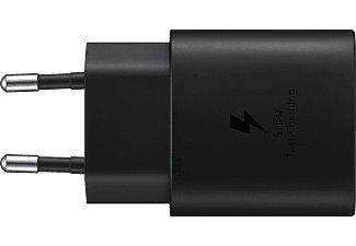 Samsung, Samsung - AFC Schnell Ladegerät (3A/25W) + USB C auf USB C Ladekabel 1m (EP-TA800XBEGWW) - Schwarz, Samsung Handy Ladegerät 220V USB C fast charging 25W mit Kabel