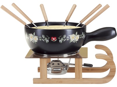 Nouvel, Nouvel Schlitten Käsefondue Set 9-tlg, Nouvel Schlitten Käsefondue Set 9-tlg