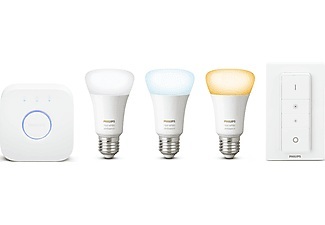 Philips, Philips Hue Leuchtmittel E27, Bluetooth, Philips Hue White 9,5 W E27 3er Starter-Kit