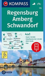 undefined, Kompass Karte Regensburg, Amberg, Schwandorf, Kompass Verlag WK 176 Regensburg - Amberg - Schwandorf