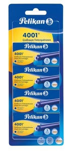 Pelikan, Pelikan 330894 - Tintenpatronen 4001® Blisterverpackung mit 4 x 5 Großraum-Patronen Königsblau, Pelikan Füllerpatronen 4001® Großraum, 4 x 5er Set Königsblau