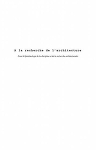Harmattan, La Recherche De L'architecture, 