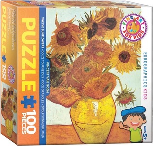 Eurographics, Eurographics Kids 6100-3688 - Vincent van Gogh, 12 Sonnenblumen, Puzzle,, Eurographics 6100-3688 - Zwölf Sonnenblumen in einer Vase von van Gogh , Puzzle, 100 Teile