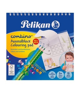 undefined, Pelikan 811231 colouring pages/book Coloring picture set, Pelikan Malblock Combino, 15cm x 15cm, 15 Blatt, Tier-Motive, 811231
