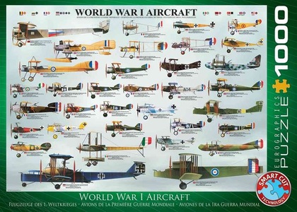 Eurographics, Eurographics 6000-0087 - Kriegsflugzeuge des 1. Weltkrieges, Puzzle, Eurographics 6000-0087 - Kriegsflugzeuge des 1. Weltkrieges , Puzzle, 1.000 Teile