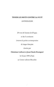 Harmattan, Tisser Les Mots Contre La Nuit, 