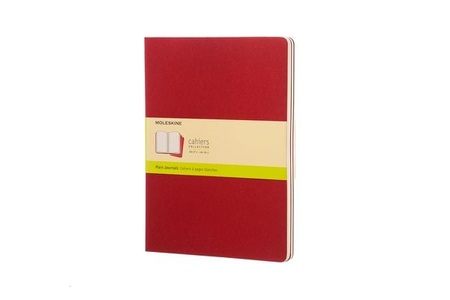 undefined, Moleskine Cahier Journal, 3-set writing notebook Red, MOLESKINE Notizheft Cahier XL 25x19cm 931090 blanko, rot 3 Stück