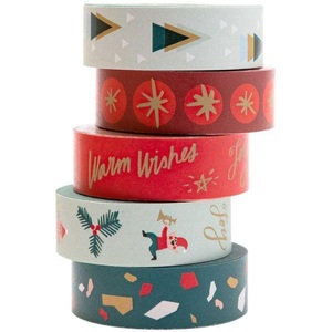 RICO Design, RICO Design Deko-Klebeband JOLLY CHRISTMAS - CLASSIC 5er-Pack in rot/weiß/grün, 