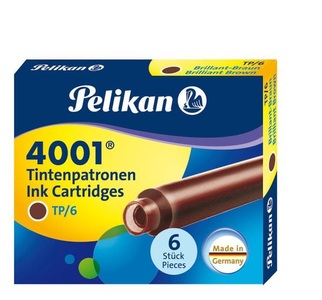 Pelikan, Pelikan Tintenpatronen 4001® Set mit 6 Standard Tintenpatronen, braun, Pelikan Tintenpatronen 4001® 6er Set Standard Tintenpatronen, braun