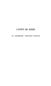 Harmattan, L'effet De Serre, 