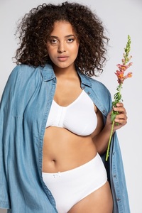 Ulla Popken, Große Größen Bustier Damen (Größe 110D, weiß) | Ulla Popken Wäsche | Polyamid/Elasthan, 