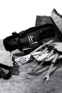 JP1880, Große Größen Grill- und BBQ-Set Herren (Größe One Size, schwarz) | JP1880 Sonstige Accessoires | Stahl, 