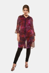 Ulla Popken, Große Größen Longbluse Damen (Größe 58 60, multicolor) | Ulla Popken Langarmblusen | Polyester, 