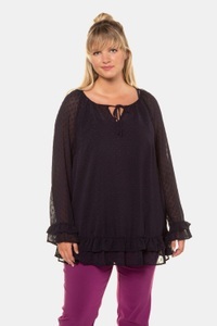 Ulla Popken, Große Größen Tunika Damen (Größe 46 48, marine) | Ulla Popken Langarmtuniken | Polyester, 