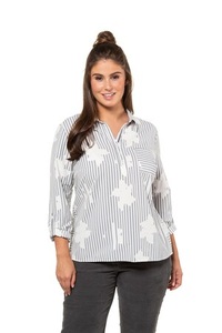Ulla Popken, Große Größen Tunika Damen (Größe 58 60, offwhite) | Ulla Popken Langarmtuniken | Baumwolle/Polyamid/Elasthan, 