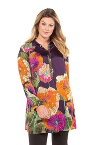 Ulla Popken, Große Größen Tunika Damen (Größe 54 56, multicolor) | Ulla Popken Langarmtuniken | Viskose, 