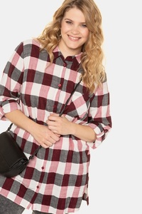 Ulla Popken, Grosse Grössen Karobluse, Damen, weiß, Größe: 50/52, Baumwolle, Ulla Popken, 