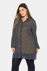 Ulla Popken, Grosse Grössen Longbluse, Damen, blau, Größe: 54/56, Viskose, Ulla Popken, 