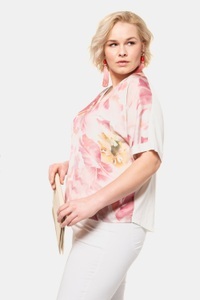 Ulla Popken, Grosse Grössen Blusenshirt, Damen, beige, Größe: 62/64, Polyester, Ulla Popken, 