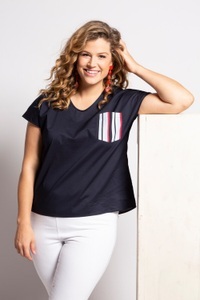 Ulla Popken, Grosse Grössen Blusenshirt, Damen, blau, Größe: 54/56, Baumwolle, Ulla Popken, 