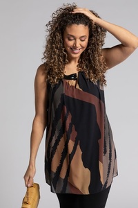 Ulla Popken, Grosse Grössen Top, Damen, grau, Größe: 48, Polyester/Viskose, Ulla Popken, 