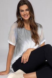 Ulla Popken, Grosse Grössen Blusenshirt, Damen, weiß, Größe: 42/44, Polyester/Viskose, Ulla Popken, 