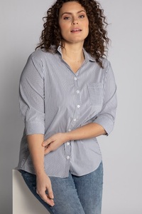 Ulla Popken, Grosse Grössen Longbluse, Damen, blau, Größe: 58/60, Baumwolle/Polyester, Ulla Popken, 
