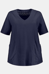 Ulla Popken, Grosse Grössen Bluse, Damen, schwarz, Größe: 42/44, Leinen, Ulla Popken, 