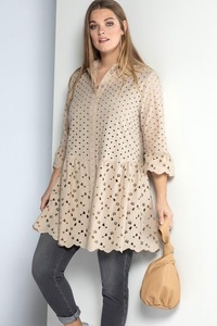 Ulla Popken, Grosse Grössen Bluse, Damen, braun, Größe: 42/44, Baumwolle, Ulla Popken, 