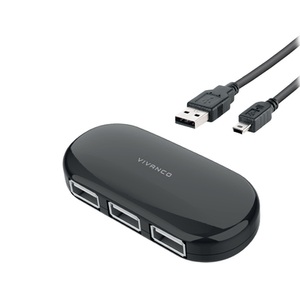undefined, USB-A/4xUSB-A Hub, 0,5m, schwarz | Vivanco