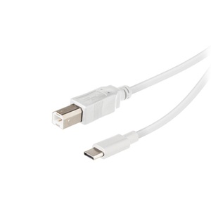 undefined, USB-C/USB-B Kabel, M-M, 1,8m, weiß | Vivanco