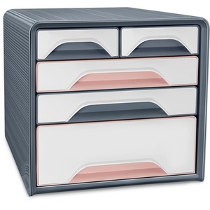 CEP, CEP Schubladenbox Smoove Mineral 1072136401 5 Schubladen grau/weiss/rosa