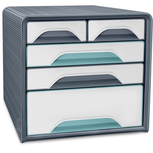 CEP, CEP Schubladenbox Smoove Riviera 1072136301 5 Schubladen grau/ weiss/mint