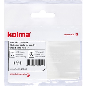 KOLMA Kreditkartenhülle RFID 09.149.16 weiss 62x92mm