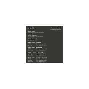 undefined, onit USB 2.0-Kabel USB-C - Lightning/USB-C/Micro-USB B, 0.5 m