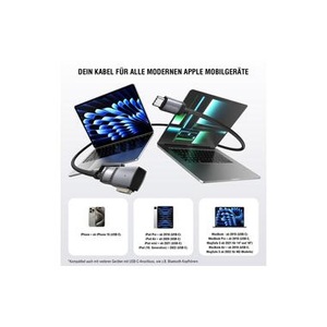 4smarts, 4smarts MagSafe 3 Adapter und USB-C Kabel USB C - MagSafe 3 2 m