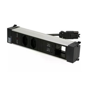 BACHMANN, Bachmann Einbausteckerleiste POWER FRAME 2x T13, 1x USB A/C, 1x Leer