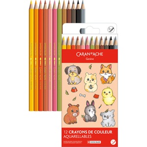 undefined, CARAN D'ACHE Farbstifte Swisscolor 1285.803 Kawaii Cute Animals 12 Stk.