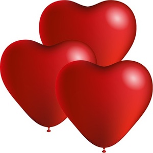 undefined, Luftballons 3er Herz Form 24cm, Luftballons 3er Herz Form 24cm