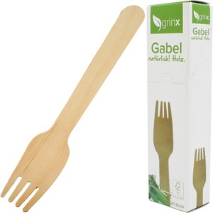 OSMA-WERM GMBH, Party Besteck Gabel 20er aus Holz 15,5cm, Holz Gabel 20er Set