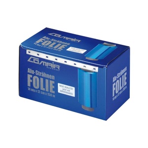 Comair, Comair Alufolie 14&micro; blau 12cmx150m Rolle, Comair Alusträhnenfolie 14 my 12cm x 150m blau