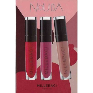 undefined, Nouba Millebaci Travel Set N.3, Nouba Millebaci Dauerhafter, Flüssiger Lippenstift Travel Set 3 für 2