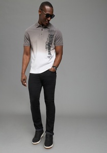 DELMAO Poloshirt kurzärmelig, lässiges Batikmuster, Polokragen