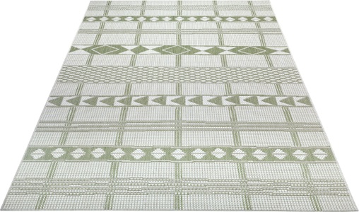 LEONIQUE, Leonique Teppich »Yani«, rechteckig, 3 mm Höhe, In-und Outdoor geeignet, Wohnzimmer, Balkon, Terrasse, Garten, Strapazierfähig und pflegeleicht, Flachgewebe, Leonique Teppich »Yani«, rechteckig, 3 mm Höhe, Teppich im Boho-Look, strapazierfähig & pflegeleicht, Flachgewebe