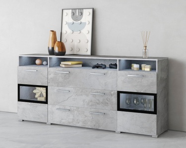 undefined, Sideboard, Breite 182 cm, INOSIGN Sideboard »Sarah mix«, Breite 182 cm, Türen mit Glaseinsatz