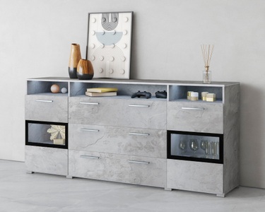 undefined, Sideboard, Breite 182 cm, INOSIGN Sideboard »Sarah mix«, Breite 182 cm, Türen mit Glaseinsatz