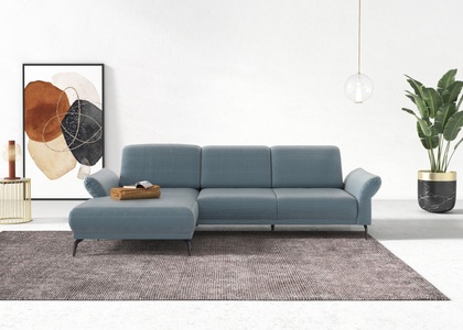 INOSIGN Ecksofa »Coco«, wahlweise mit Sitztiefen, Armteil- und Kopfteilverstellungim Cord, mit Füssen 15 cm hoch