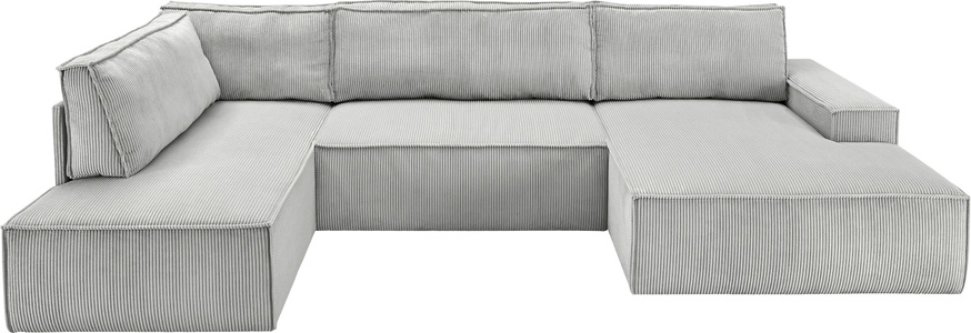 PREMIUM COLLECTION BY HOME AFFAIRE, Premium collection by Home affaire Wohnlandschaft »SHERWOOD«, mit Bett-Funktion (Liegefläche 194x139 cm), Bettkasten, mit 4 losen Rückenkissen, hochwertiger Cord-Bezug, Home affaire Wohnlandschaft »SHERWOOD XXL 329 cm, U-Form, Schlafsofa,«, Schlaffunktion m. Bettkasten (194x139 cm), Cord, Vintage, Samtvelours